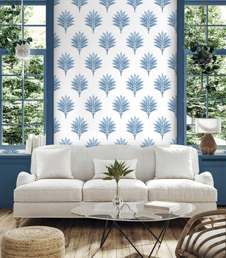 HG10602 palm leaf peel and stick wallpaper living room from Harry & Grace