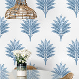 HG10602 palm leaf peel and stick wallpaper dining room from Harry & Grace