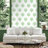 HG10604 palm leaf peel and stick wallpaper living room from Harry & Grace