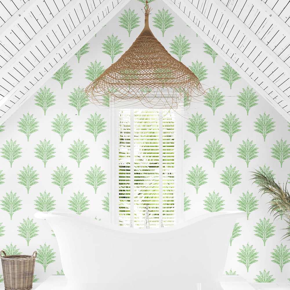 
                  
                    HG10604 palm leaf peel and stick wallpaper bathroom from Harry & Grace
                  
                