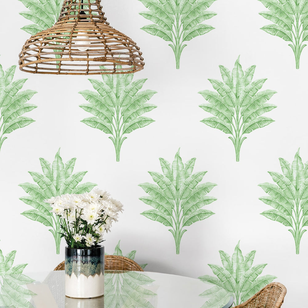 
                  
                    HG10604 palm leaf peel and stick wallpaper dining room from Harry & Grace
                  
                