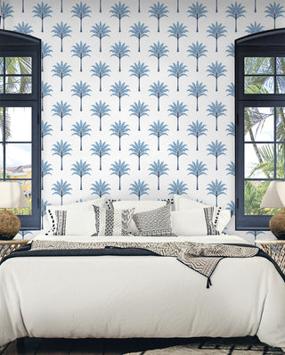HG10702 palm tree peel and stick wallpaper bedroom from Harry & Grace
