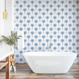 HG10702 palm tree peel and stick wallpaper bathroom from Harry & Grace