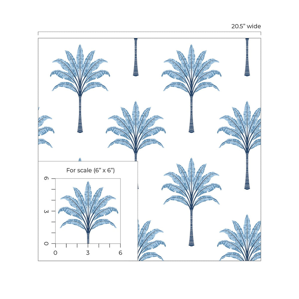 HG10702 palm tree peel and stick wallpaper scale from Harry & Grace