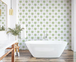 HG10704 palm tree peel and stick wallpaper bathroom from Harry & Grace