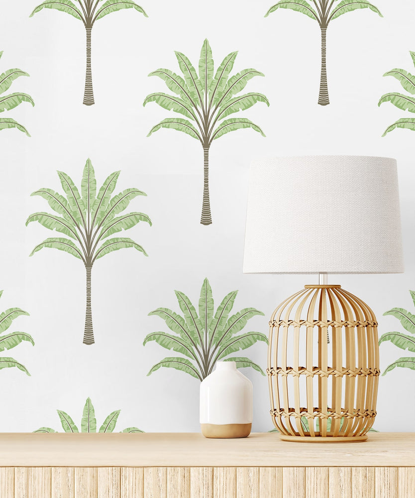 HG10704 palm tree peel and stick wallpaper lamp from Harry & Grace