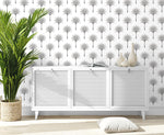 HG10708 palm tree peel and stick wallpaper entryway from Harry & Grace