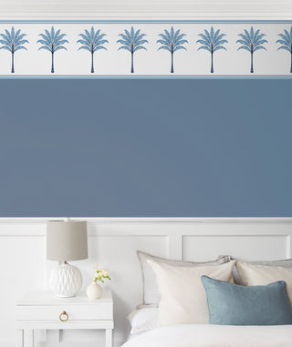 HG10802B palm leaf peel and stick wallpaper border bedroom from Harry & Grace