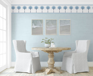 HG10802B palm leaf peel and stick wallpaper border dining room from Harry & Grace