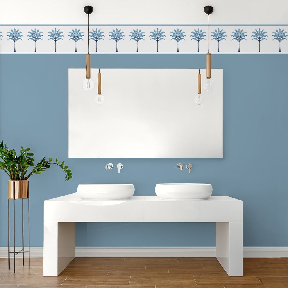 
                  
                    HG10802B palm leaf peel and stick wallpaper border bathroom from Harry & Grace
                  
                