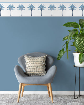 HG10802B palm leaf peel and stick wallpaper border living room from Harry & Grace