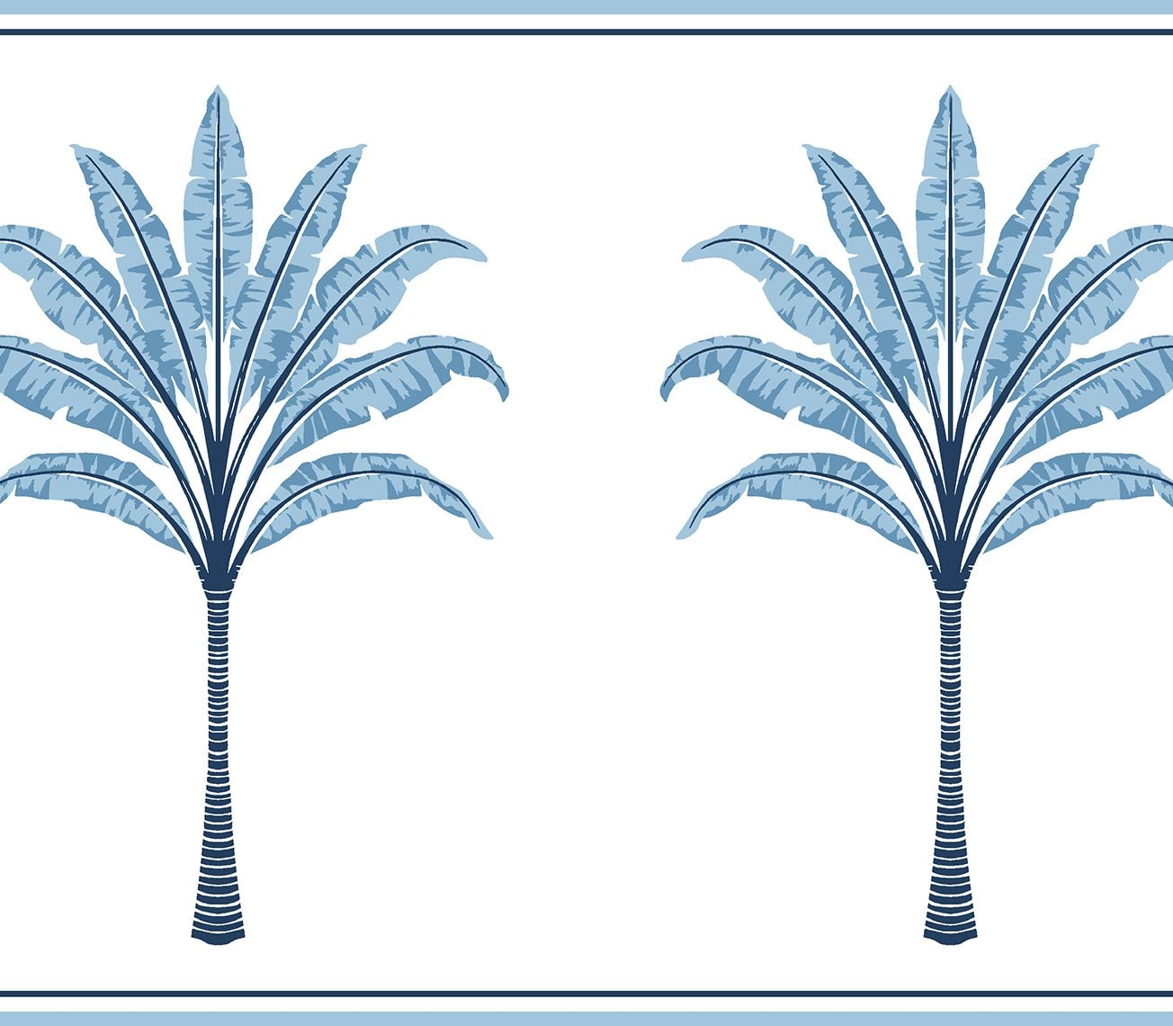 HG10802B palm leaf peel and stick wallpaper border from Harry & Grace