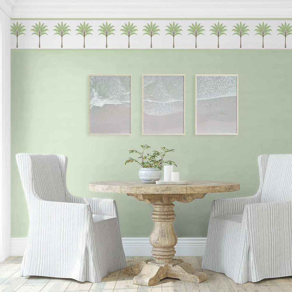 
                  
                    HG10804B palm leaf peel and stick wallpaper border dining room from Harry & Grace
                  
                