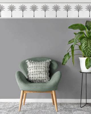 HG10808B palm leaf peel and stick wallpaper border living room from Harry & Grace