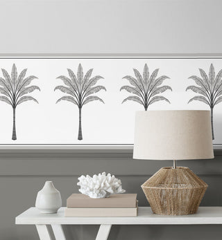 HG10808B palm leaf peel and stick wallpaper border decor from Harry & Grace