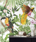 HG10900 tropical peel and stick wallpaper entryway from Harry and Grace