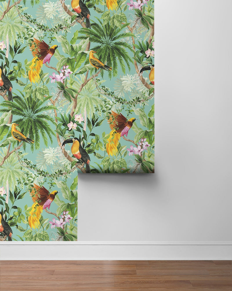 HG10902 tropical peel and stick wallpaper roll from Harry and Grace