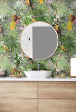 HG10908 tropical peel and stick wallpaper bathroom from Harry and Grace