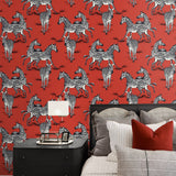 HG11101 zebra peel and stick wallpaper bedroom from Harry & Grace