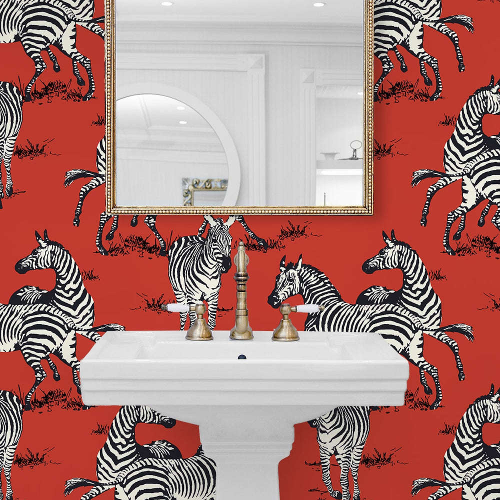 
                  
                    HG11101 zebra peel and stick wallpaper bathroom from Harry & Grace
                  
                