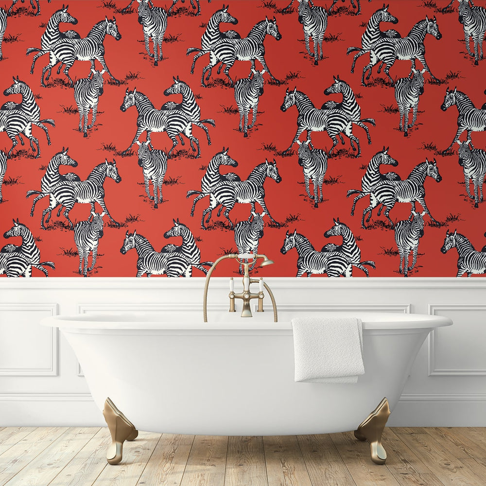 
                  
                    HG11101 zebra peel and stick wallpaper bathtub from Harry & Grace
                  
                