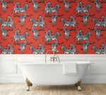 HG11101 zebra peel and stick wallpaper bathtub from Harry & Grace