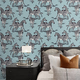 HG11102 zebra peel and stick wallpaper bedroom from Harry & Grace