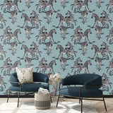 HG11102 zebra peel and stick wallpaper living room from Harry & Grace