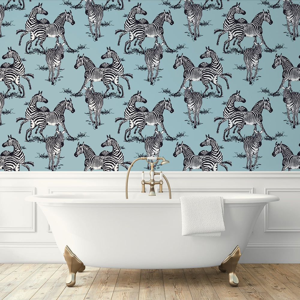 
                  
                    HG11102 zebra peel and stick wallpaper bathroom from Harry & Grace
                  
                