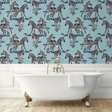 HG11102 zebra peel and stick wallpaper bathroom from Harry & Grace