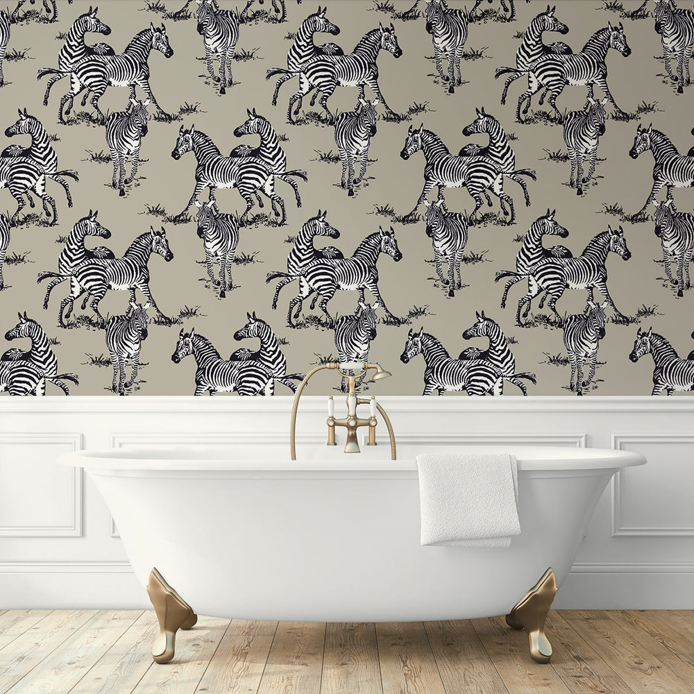
                  
                    HG11110 zebra peel and stick wallpaper bathroom from Harry & Grace
                  
                