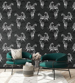 HG11120 zebra peel and stick wallpaper living room from Harry & Grace