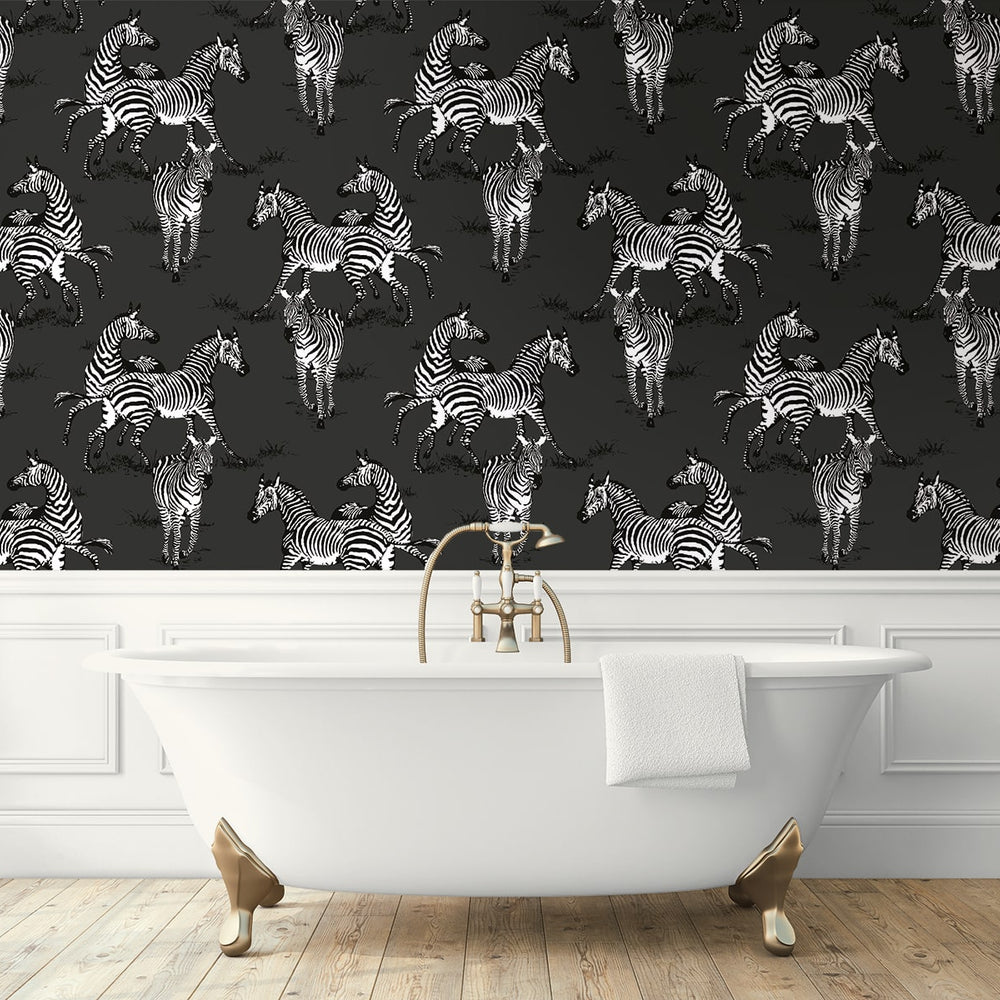 
                  
                    HG11120 zebra peel and stick wallpaper bathroom from Harry & Grace
                  
                