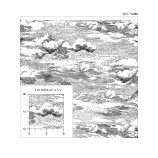 HG11200 cloud peel and stick wallpaper scale from Harry & Grace