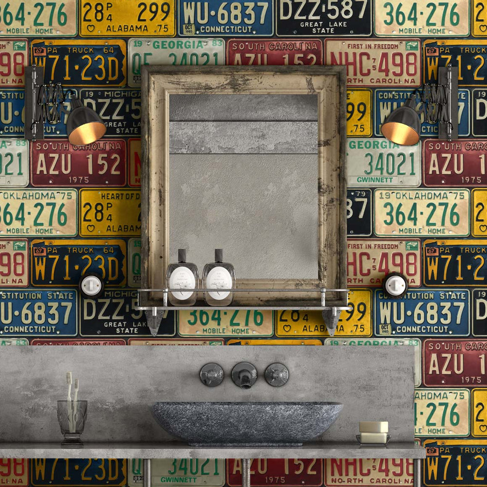 
                  
                    HG11301 license plates novelty peel and stick wallpaper decor from Harry & Grace
                  
                