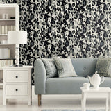 HG11400 leopard print peel and stick wallpaper living room from Harry & Grace