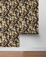 HG11406 leopard print peel and stick wallpaper roll from Harry & Grace