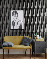 HG11500 geometric peel and stick wallpaper living room from Harry & Grace