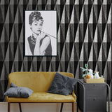 HG11500 geometric peel and stick wallpaper living room from Harry & Grace