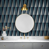 HG11502 geometric peel and stick wallpaper bathroom from Harry & Grace