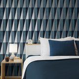 HG11502 geometric peel and stick wallpaper bedroom from Harry & Grace