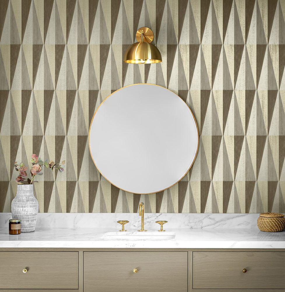 HG11507 geometric peel and stick wallpaper bathroom from Harry & Grace