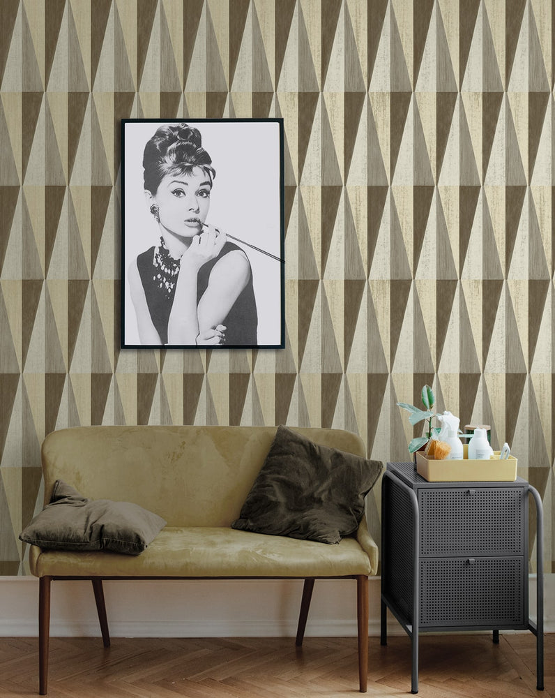 HG11507 geometric peel and stick wallpaper living room from Harry & Grace