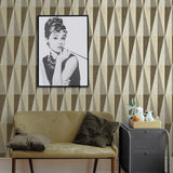 HG11507 geometric peel and stick wallpaper living room from Harry & Grace
