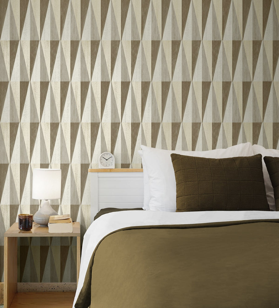 HG11507 geometric peel and stick wallpaper bedroom from Harry & Grace