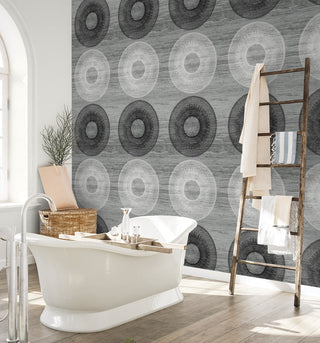 HG11600 geometric peel and stick wallpaper bathroom from Harry & Grace