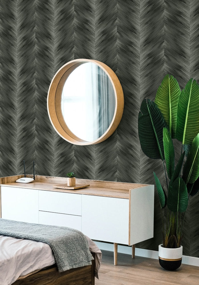 HG11700 chevron peel and stick abstract wallpaper bedroom from Harry & Grace