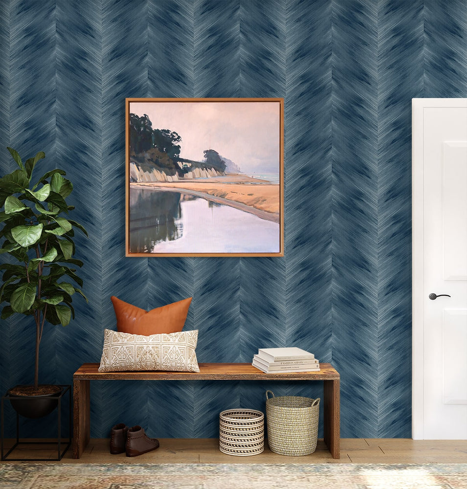 HG11702 chevron peel and stick abstract wallpaper entryway from Harry & Grace