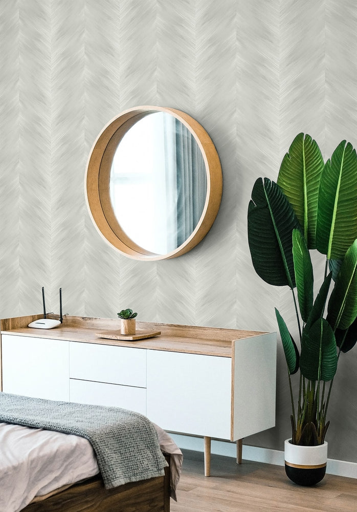 HG11708 chevron peel and stick wallpaper bedroom from Harry & Grace