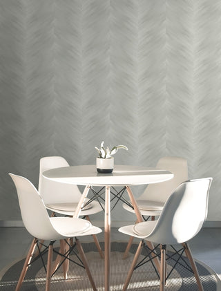 HG11708 chevron peel and stick wallpaper dining room from Harry & Grace